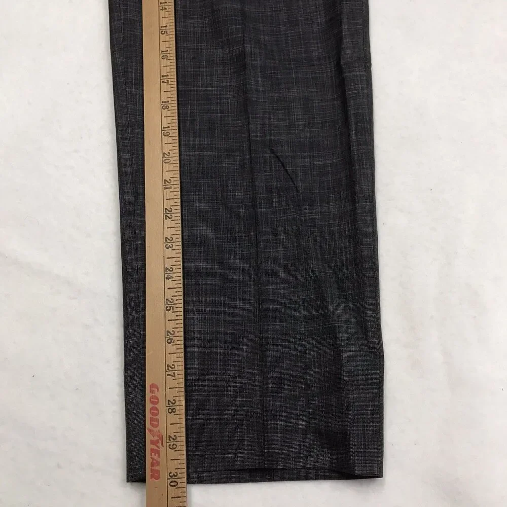 ERMENEGILDO ZEGNA Milano Dress Pants Men 56R (36x30) Gray Wool Silk Suit Trouser